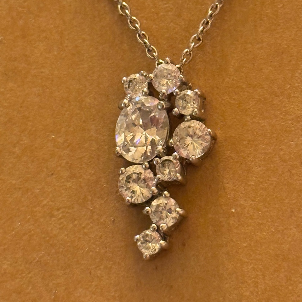 Stunning Crystal Cluster Sterling Necklace